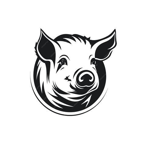 Premium Vector Vector Of A Black And White Vector Icon Of A Pigs Head