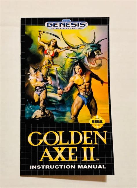 Golden Axe 2 Ii Sega Genesis Customreproduction Manual Etsy