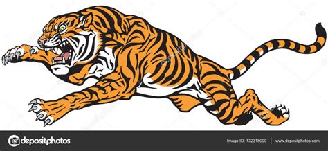 Tiger Jump Tattoo Stock Vector Image By Insima