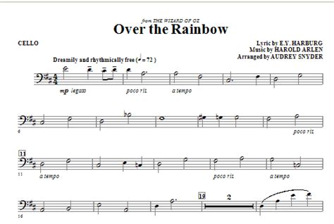 Over The Rainbow Cello Sheet Music Direct