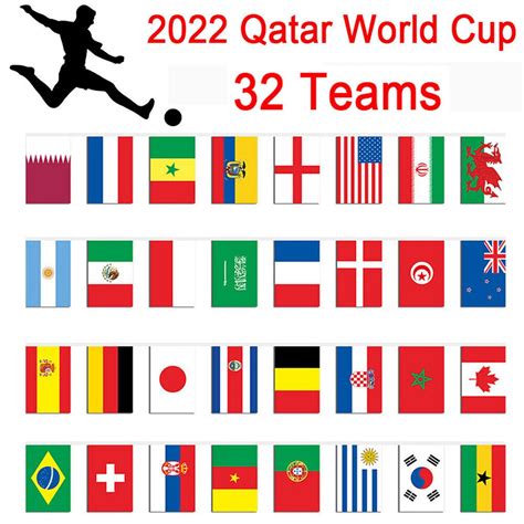 Qatar World Cup 2022 Official Nations Flags Fabric Etsy