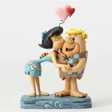 Betty Rubble Kissing Barney Rubble Figurine Hanna Barbera By Jim Shore
