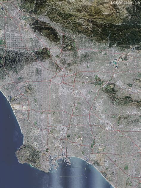 Los Angeles Topo Map With Aerial Photography