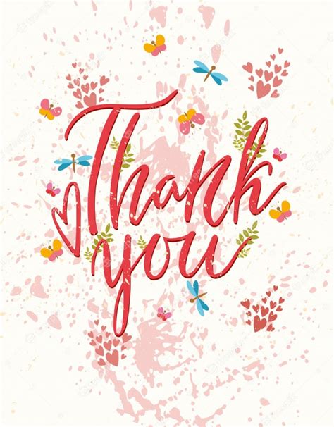 Free Vector Thank You Greeting Card