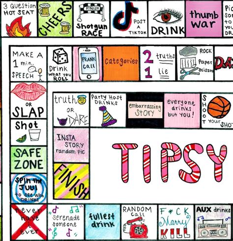 Tipsy Land Party Adult Drinking Board Game Game Night Etsy