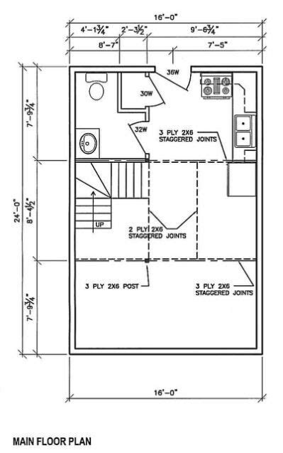 16x24 Floor Plan Cabin Floor Plans Floor Plans Tiny House Floor Plans