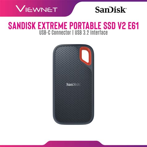 Sandisk Extreme Portable Ssd V2 500gb 1050mbs E61 Type C Ip55