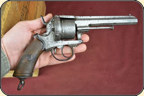Civil War Pin Fire August Francotte 12mm Antqiue Revolver