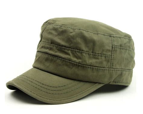 Fashion Cotton Flat Top Military Caps Army Hats China Screen Print