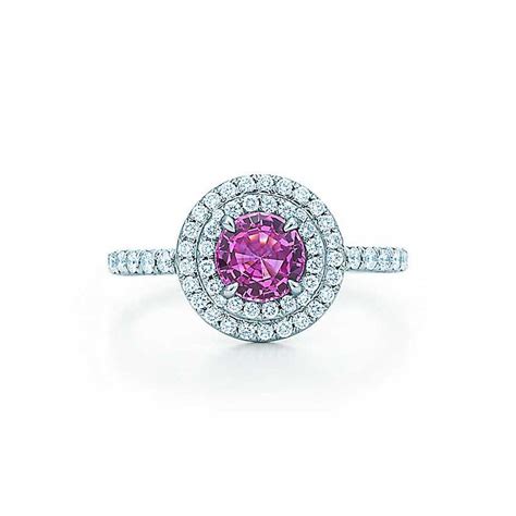 Tiffany And Co Pink Sapphire And Diamond Soleste Ring