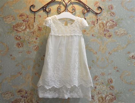 Vintage Ivory Lace Flower Girl Dress Little Elite Boutique