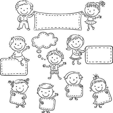 360 Kids Holding Blank Signs Stock Illustrations Royalty Free Vector