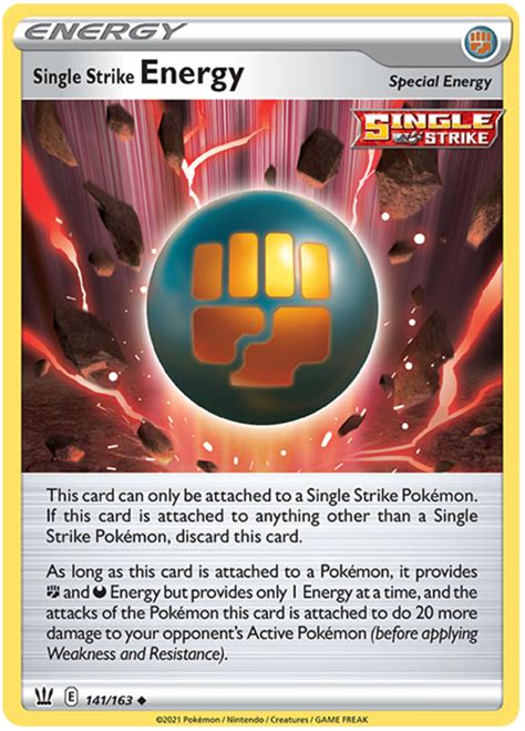 Single Strike Energy Battle Styles 141 Pokemon Card