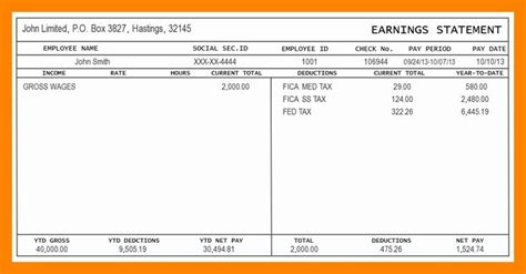 Free Printable Independent Contractor Pay Stub Template
