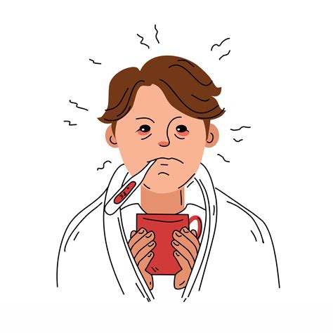 Vector Illustration Of A Person With Symptoms Of The Disease A