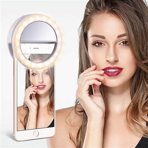 Clip Selfie Ring Light For Photography 36 Led Usb Charger Round Shape Makeup Selfie Light For