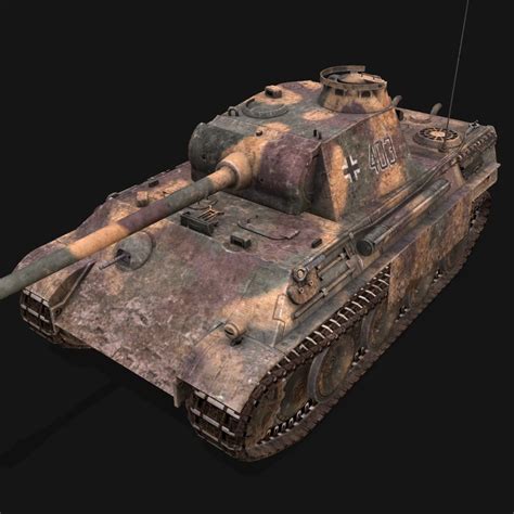 German Heavy Tank Panther D Model Turbosquid My Xxx Hot Girl