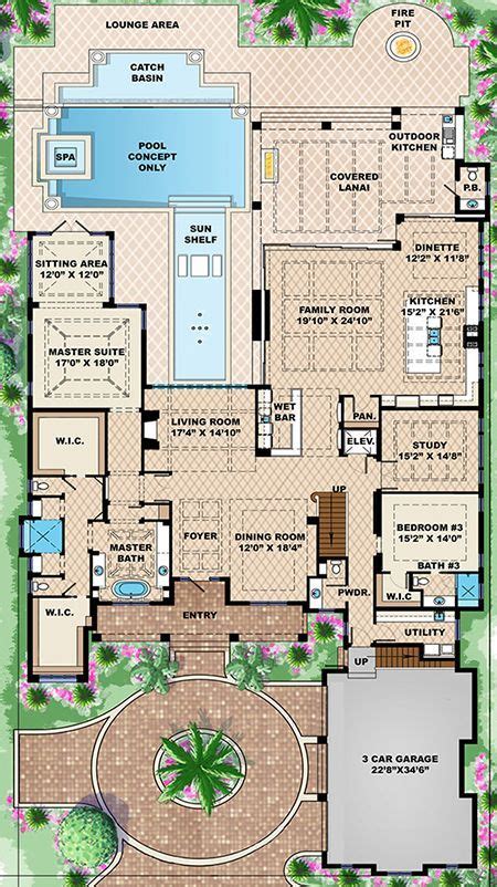 House Plan 1018 00269 Coastal Plan 7592 Square Feet 6 Bedrooms 7