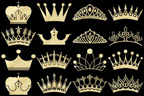 Gold Foil Tiaras And Crowns Clip Art Princess Clip Art