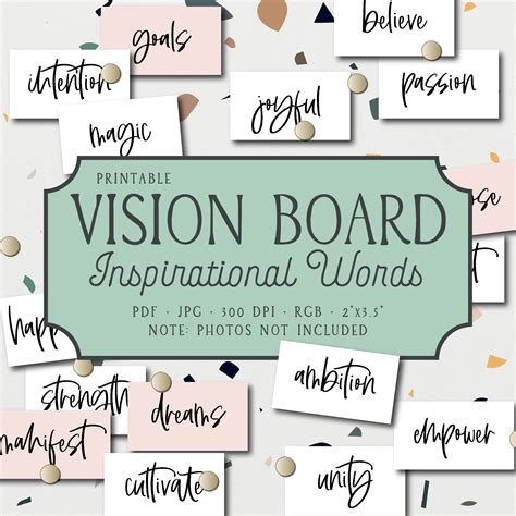 Free Printable Vision Board Words