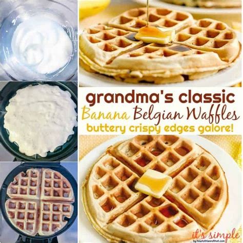 Waffles are a tasty, popular breakfast. Classic Banana Belgian Waffle recipe! Grandma use to make these in those old cast iron waffle ...