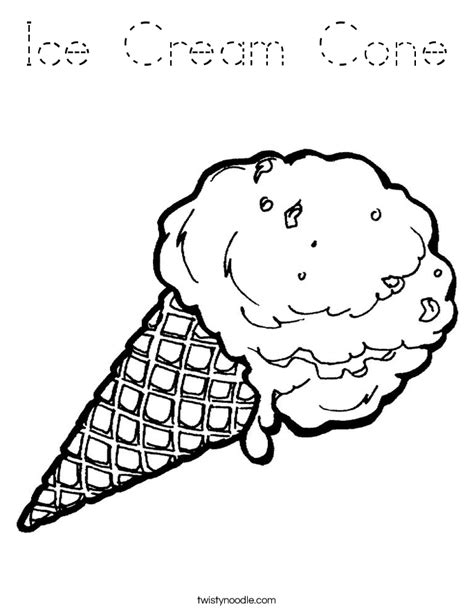100% free numbers coloring pages. Ice Cream Cone Coloring Page - Tracing - Twisty Noodle