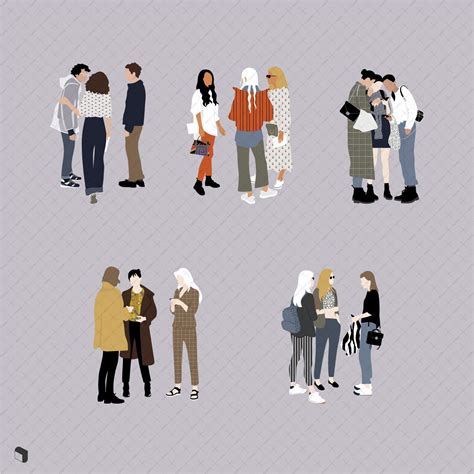 Flat Vector People Groups - Cutout People for Architecture | People top view, People 