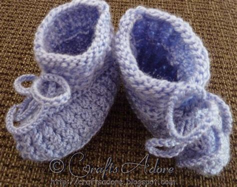 Craftsadore Cute Stay On Baby Booties Free Knitting Pattern