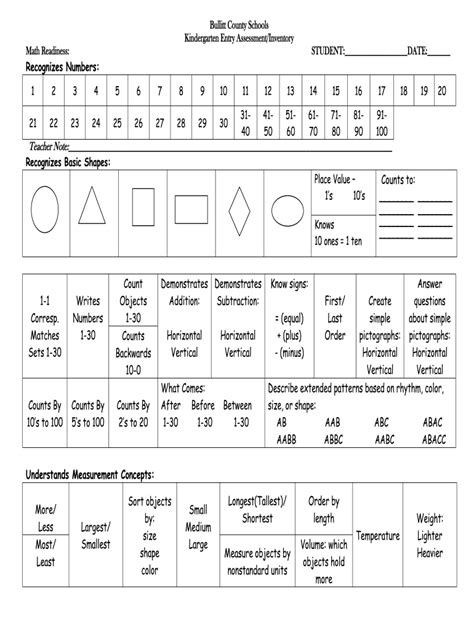 Kindergarten Entry Assessment Fill Online Printable Fillable Blank Pdffiller