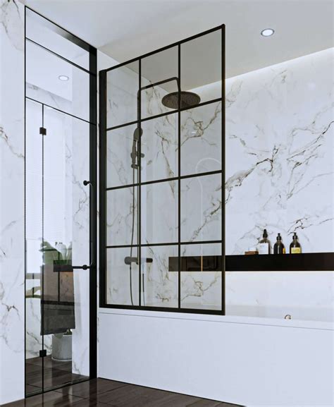 Black Frame Shower Screen Me And My Glass