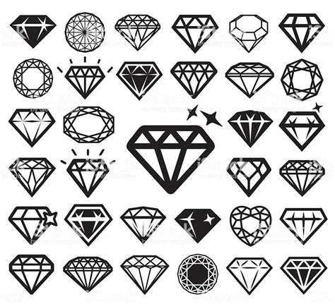 Diamond Icons Set Vector Illustration Royalty Free Diamond Icons Set