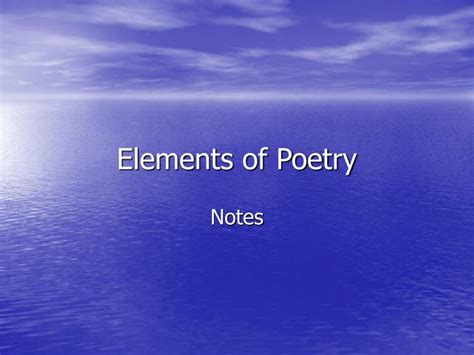 Ppt Elements Of Poetry Powerpoint Presentation Free Download Id