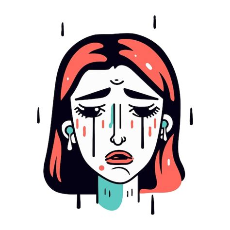 Premium Vector Crying Woman Vector Illustration In Sketch Style Hand