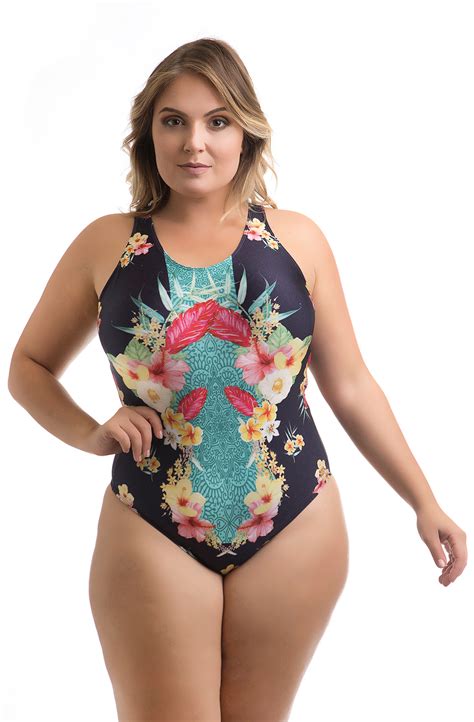 Buy Plus Size Tropical Flower Print One Piece Swimsuit Swimsuit Hawaii Bali Perfect As
