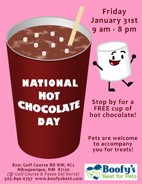 National Hot Chocolate Day At Boofys Boofys Best For Pets