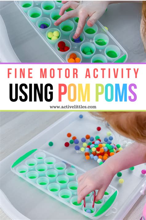 Simple Fine Motor Activity Using Pom Poms Active Littles Fine Motor