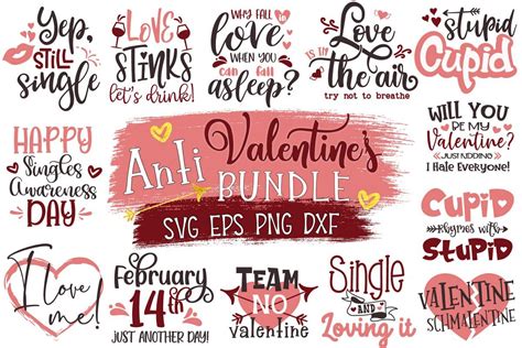 Anti Valentines Day Bundle Funny And Snarky Valentine Day Anti Valentines Day Valentines