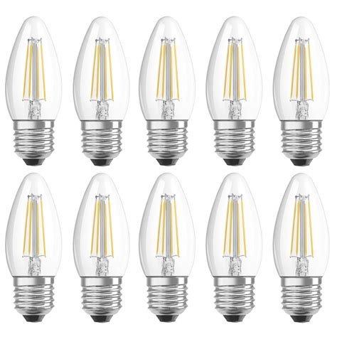 10 X Osram LED Filament Leuchtmittel Retrofit Kerze 4W 40W E27 Klar