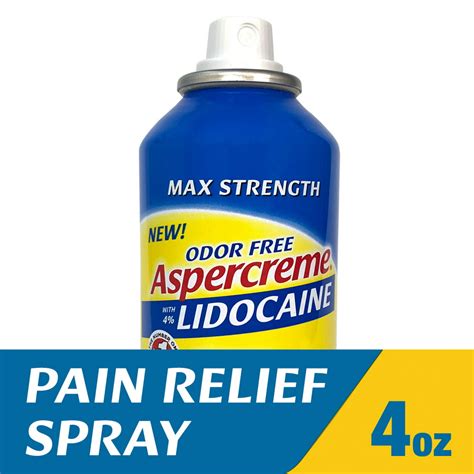 Aspercreme Lidocaine Pain Relief Dry Spray 4 Oz Odor Free Walmart