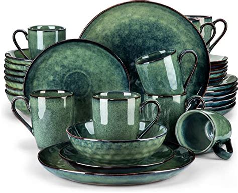 Vancasso Starry Green Dinner Set Reactive Glaze Dinnerware Tableware