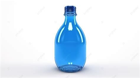 White Background With Isolated 3d Rendering Of A Blue Water Bottle With