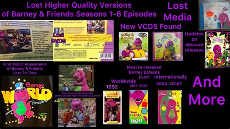 Lost Media Lost Higher Quality Versions Of Barney And Friends Seasons 1