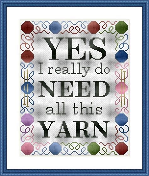 Funny Sassy Sarcastic Quote Cross Stitch Pattern Yarn Balls Knitter