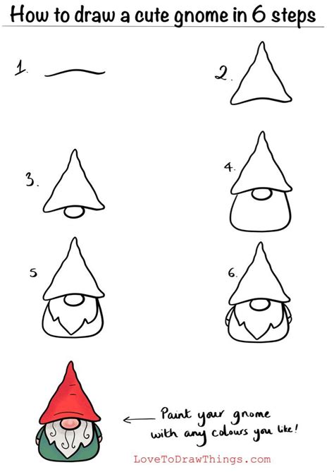 Easy Step By Step How To Draw A Cute Gnome In 6 Steps Art Drawings For