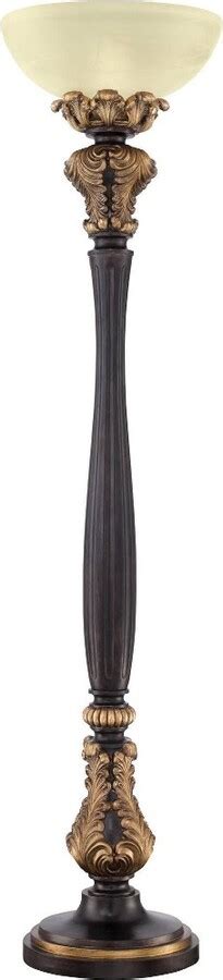 Barnes And Ivy Traditional Torchiere Floor Lamp 75 Tall Carved Wood
