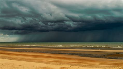 Beach Shore Sky Clouds Sea Ocean Rain Wallpapers Hd