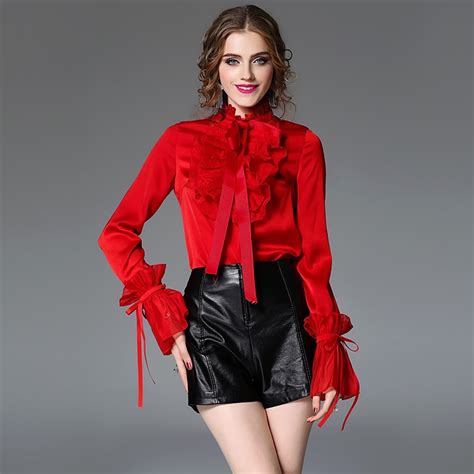 new fashion luxury high end women s shirts blouse butterfly bow tie office lady elegant design