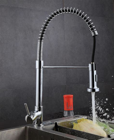 Modern Mono Kitchen Mixer Tap Dual Spout With Pull Out Spray Single