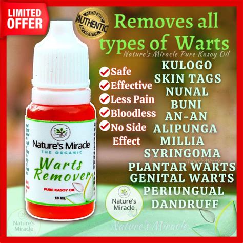 nature s miracle organic pure kasoy oil warts remover original and effective mole remover skin