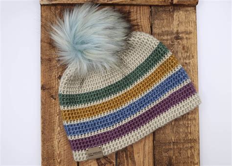 Rainbow Thermal Beanie Crochet Pattern Rich Textures Crochet